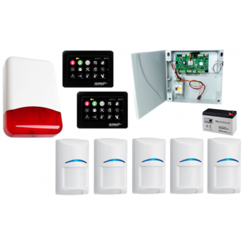 SYSTEM ALARMOWY ROPAM OptimaGSM-SET 5xBOSCH POWIADOMIENIE GSM 4 STREFY 2 PANELE
